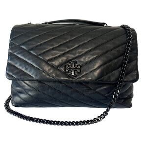Tory Burch Kira Chevron Leather Quilted Convertible Shoulder Crossbody Flap Bag